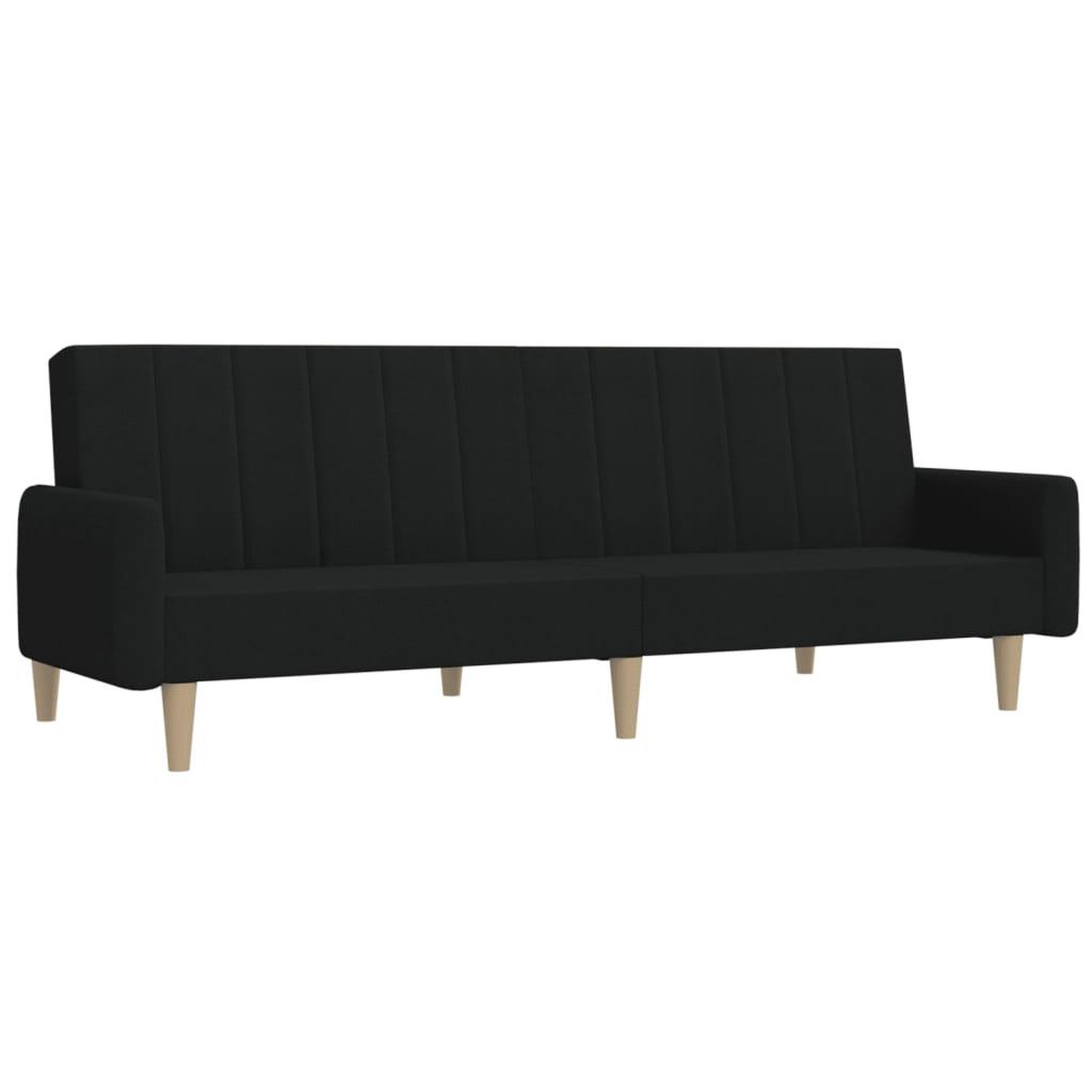 Voir la diapositive 2 : VIDAXL Canape-lit a 2 places noir tissu
