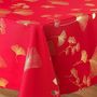 Voir la diapositive 2 : Paris Prix Nappe Imprimé Métallisé  Bloomy  150x300cm Rouge & Or