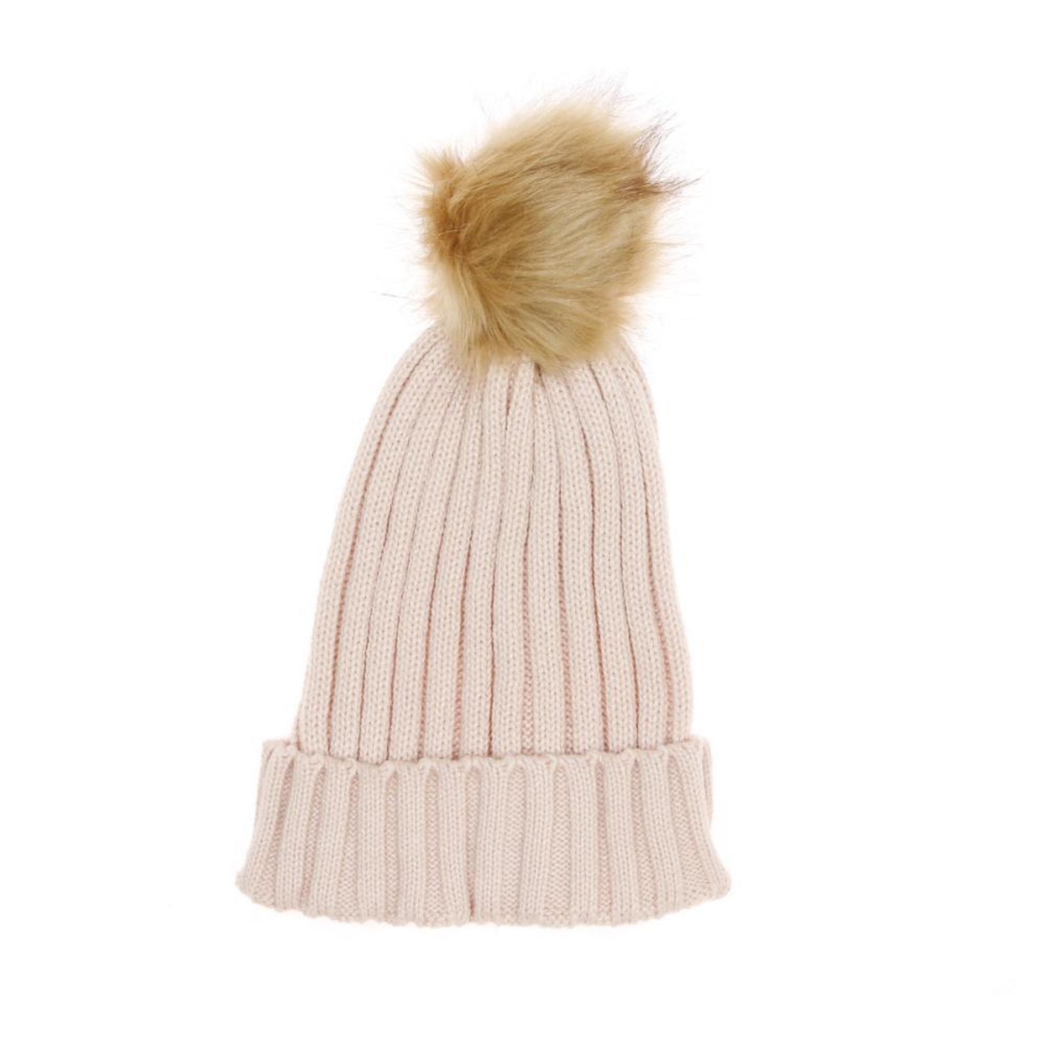 Calvin Klein Bonnet  Femme Infinitif Paris Pompon. Coloris disponibles : Rose