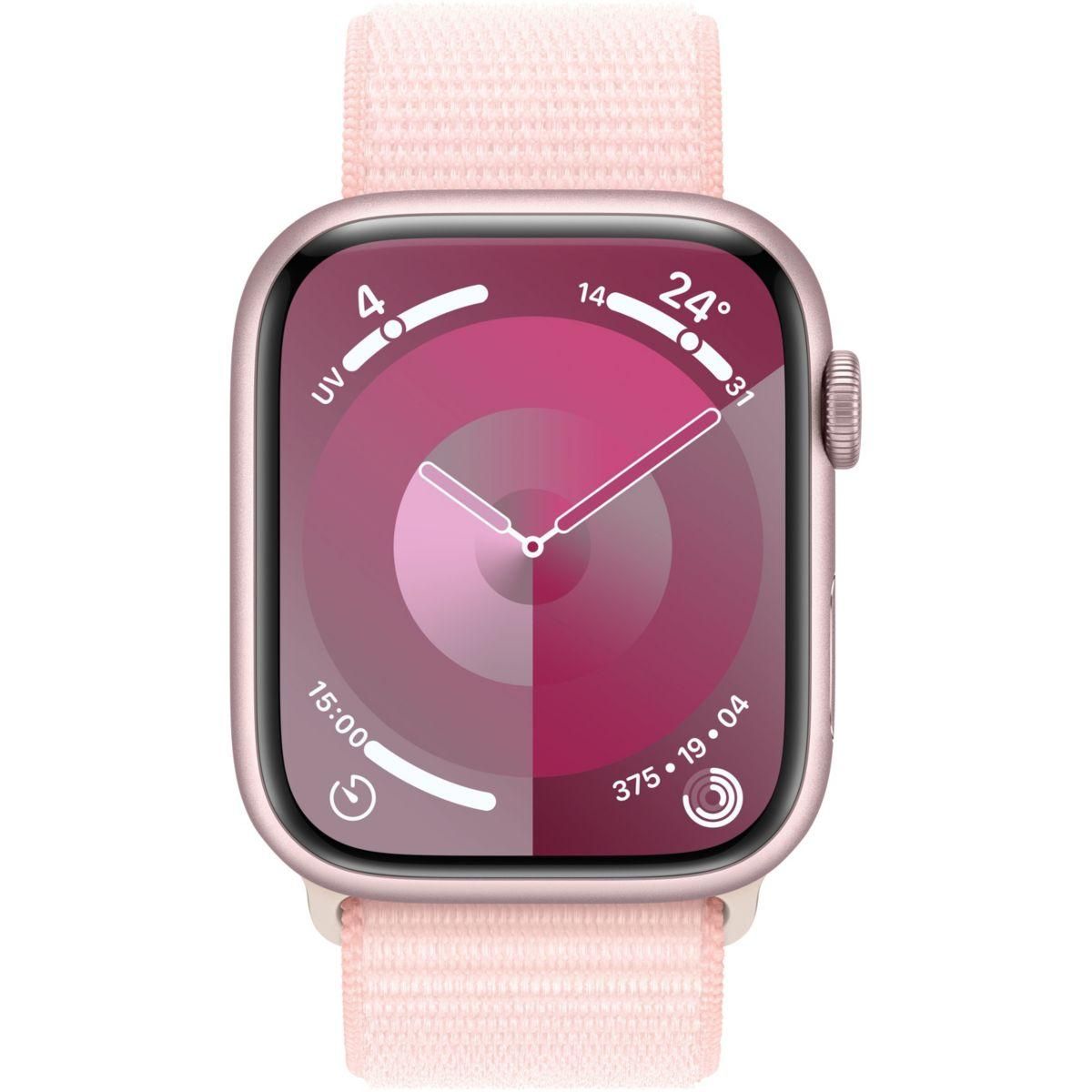 APPLE Montre connectée Serie 9 45mm Aluminium / Rose Loop