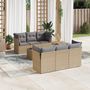 Voir la diapositive 1 : VIDAXL Salon de jardin avec coussins 7 pcs beige resine tressee