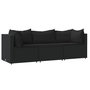 Voir la diapositive 2 : VIDAXL Salon de jardin 3 pcs avec coussins Noir Resine tressee