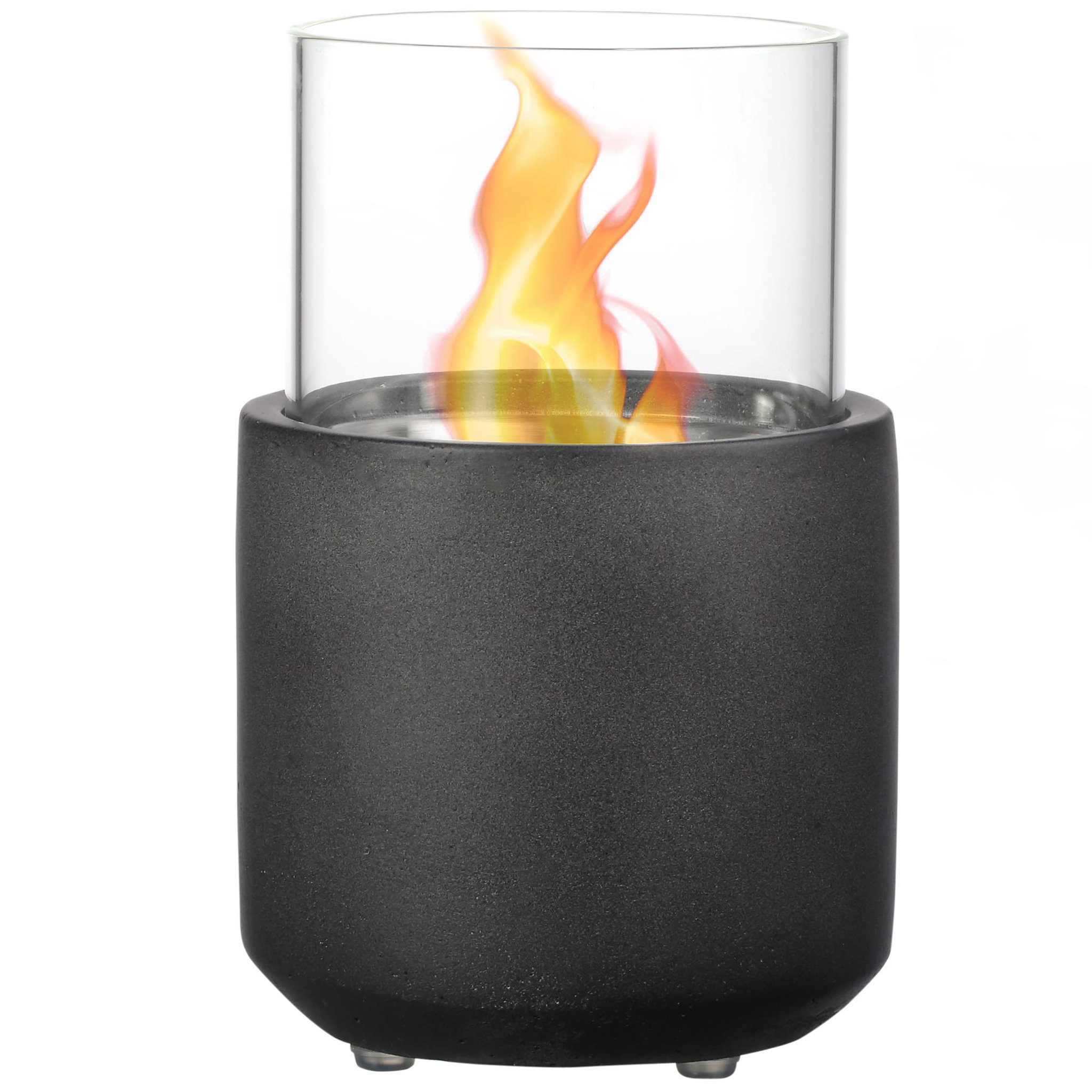 Voir la diapositive 1 : HOMCOM Cheminée portable à poser bioéthanol avec réservoir 0,4 L couverture 18 m² - design vase - dim. 12L x 12l x 19H cm