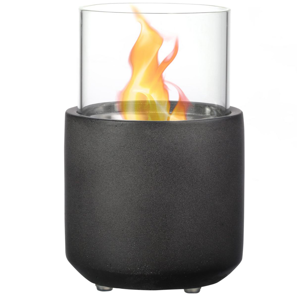 HOMCOM Cheminée portable à poser bioéthanol avec réservoir 0,4 L couverture 18 m² - design vase - dim. 12L x 12l x 19H cm