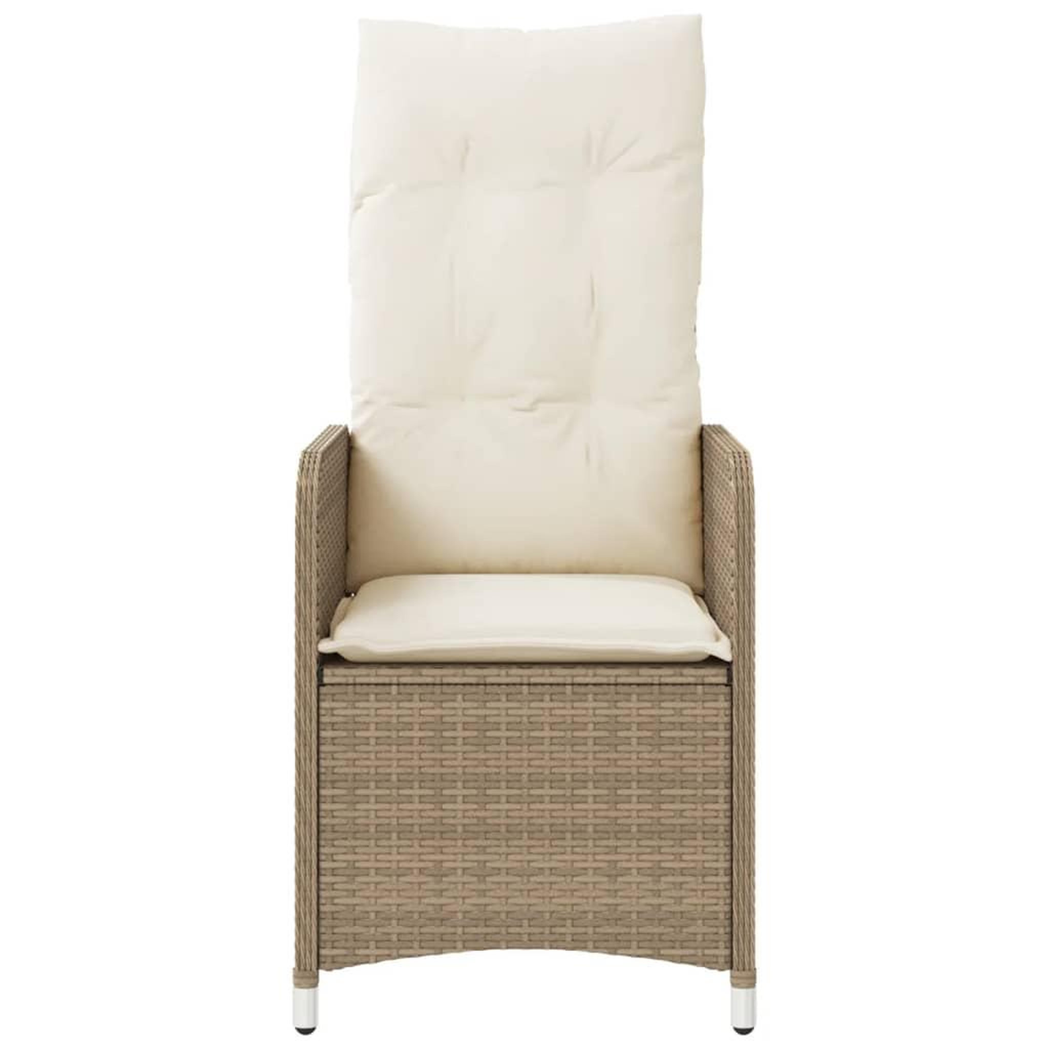 Voir la diapositive 5 : VIDAXL Chaises inclinables de jardin lot de 2 avec table beige rotin