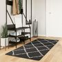 Voir la diapositive 1 : VIDAXL Tapis shaggy a poils longs moderne noir et creme 80x200 cm
