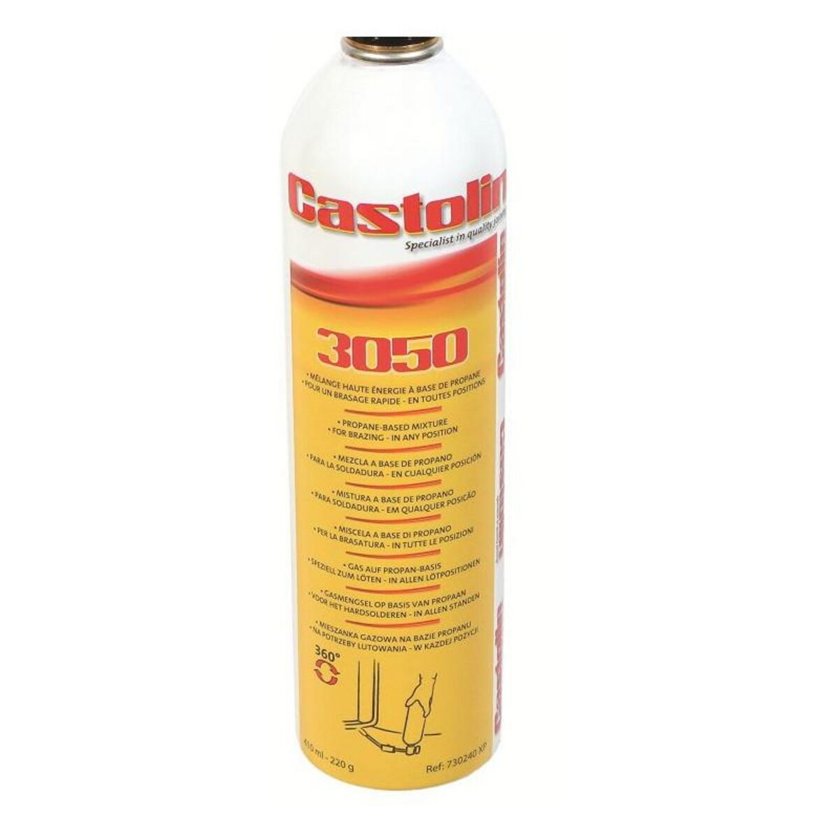 CASTOLIN FRANCE Cartouche de gaz 3050 pour chalumaux 250g 775ml CASTOLIN 73024 0XP