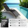 Voir la diapositive 2 : tectake Lot de 2 transats de jardin en acier avec assise en textilène noir
