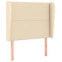 Voir la diapositive 2 : VIDAXL Tete de lit avec oreilles Creme 93x23x118/128 cm Tissu