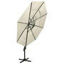 Voir la diapositive 5 : VIDAXL Parasol de jardin a 4 niveaux avec mat en aluminium sable