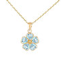 Voir la diapositive 1 : L'ATELIER D'AZUR Collier - Pendentif Or Jaune et Zirconiums - Motif Fleur - Chaine Dorée