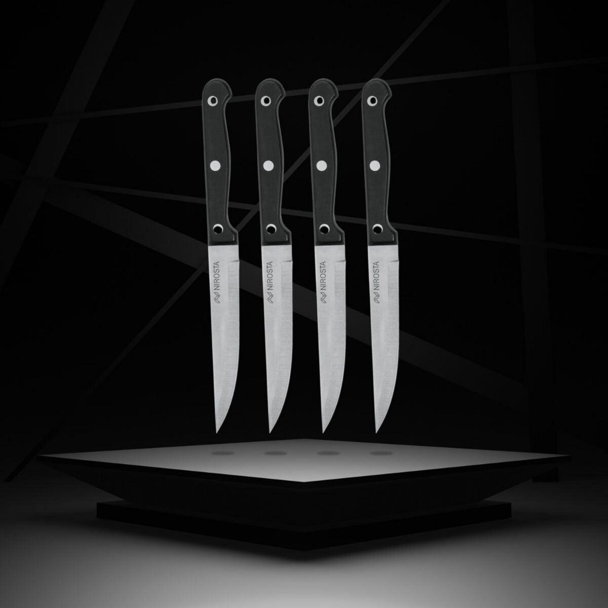 NIROSTA Lot de 4 Couteaux à steak Nirosta Mega 21 cm