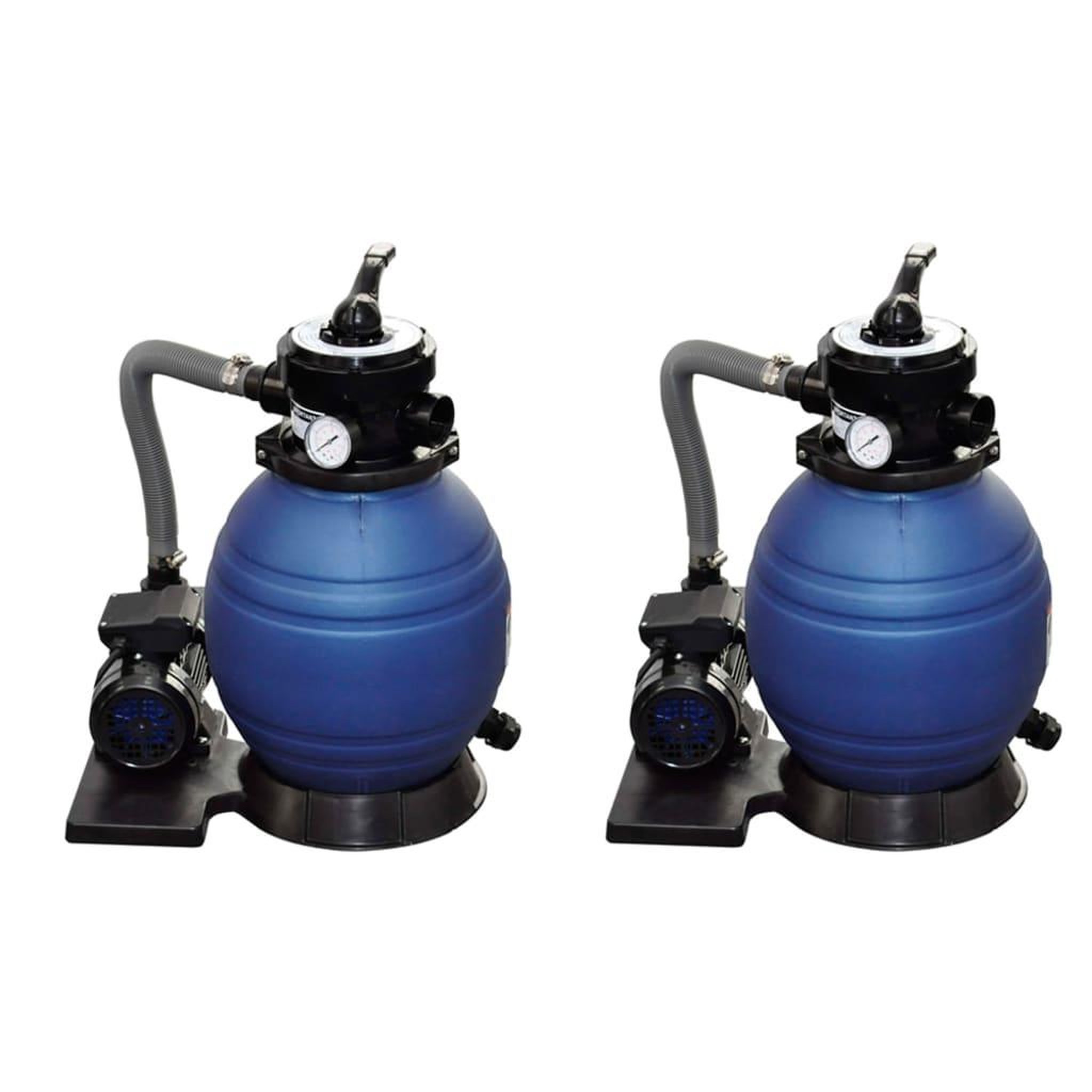 Voir la diapositive 1 : VIDAXL Pompes a filtre a sable 2 pcs 400 W 11000 l/h