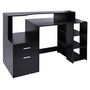 Voir la diapositive 1 : HOMCOM Bureau Informatique multimédia Design Multi-rangements 137 L x 55 l x 92 H cm noir