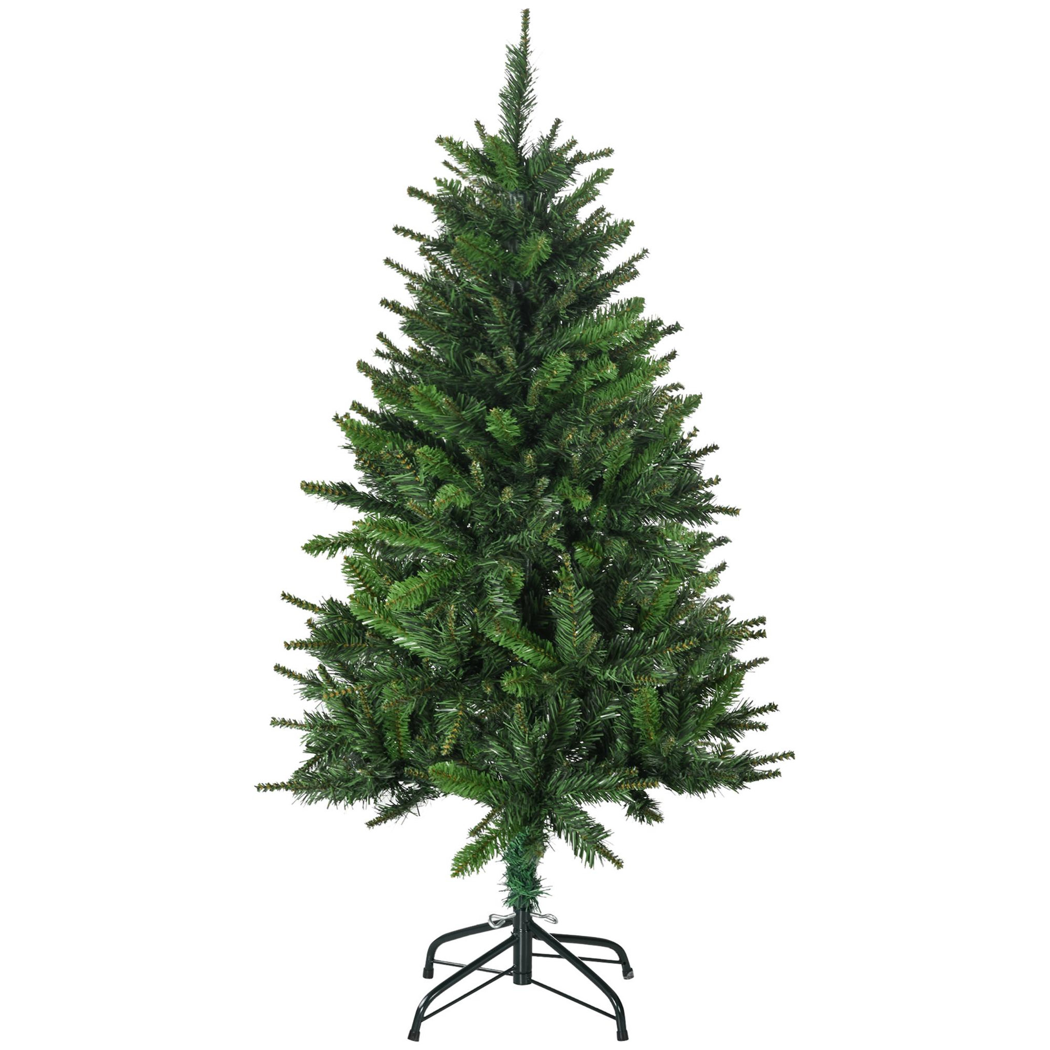 HOMCOM Sapin de Noël artificiel avec 310 branches, support en acier, arbre de Noël artificiel avec socle pliable en acier, hauteur 120 cm, vert