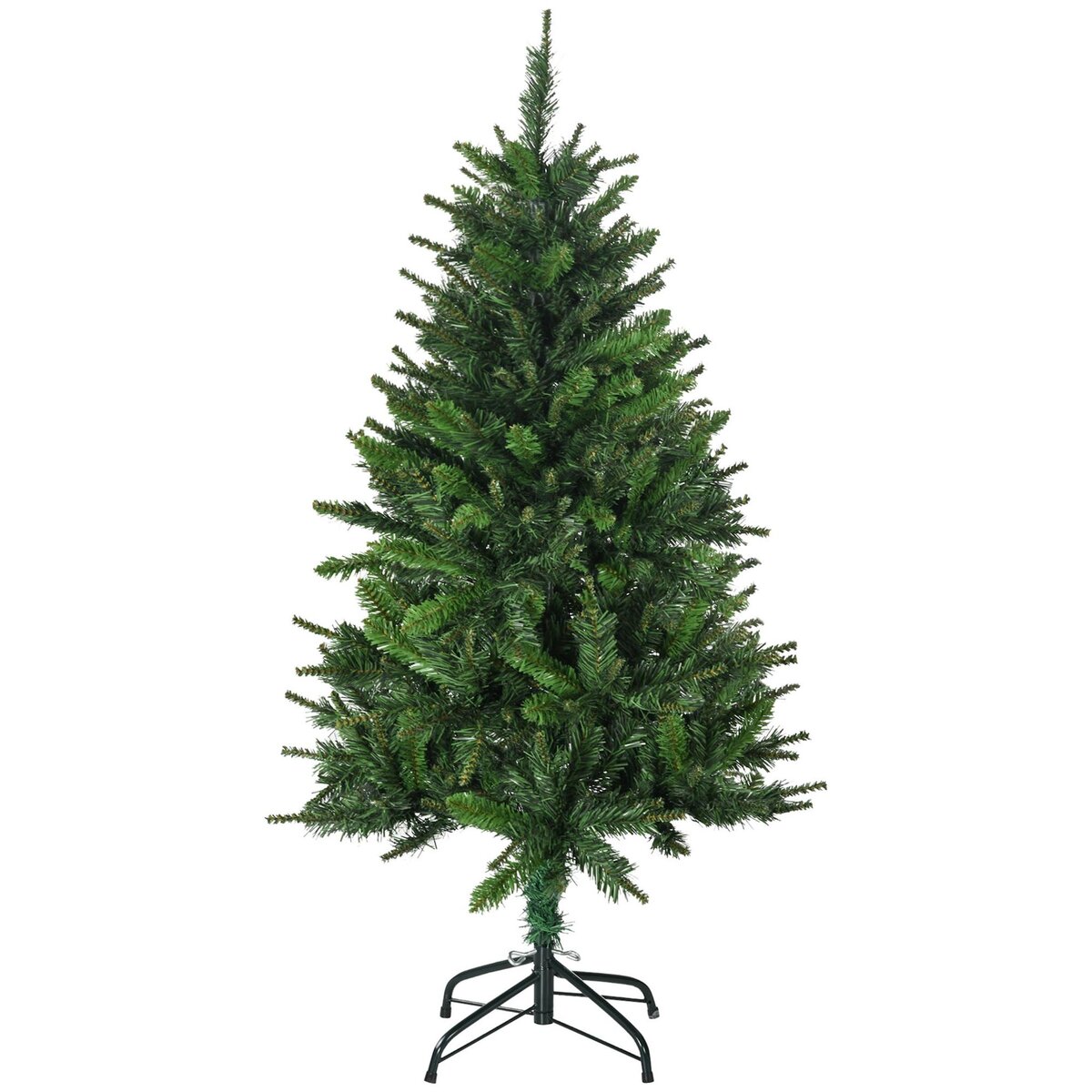 HOMCOM Sapin de Noël artificiel avec 310 branches, support en acier, arbre de Noël artificiel avec socle pliable en acier, hauteur 120 cm, vert
