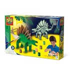 SES Creative Dinosaure en bois qui brille dans le noir - Kit de bricolage - SES CREATIVE - Fabrique ton propre dinosaure qui brille dans le n