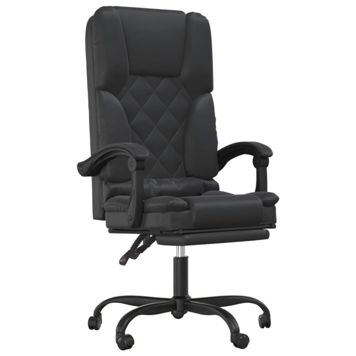 VIDAXL Fauteuil de massage inclinable de bureau Noir Similicuir