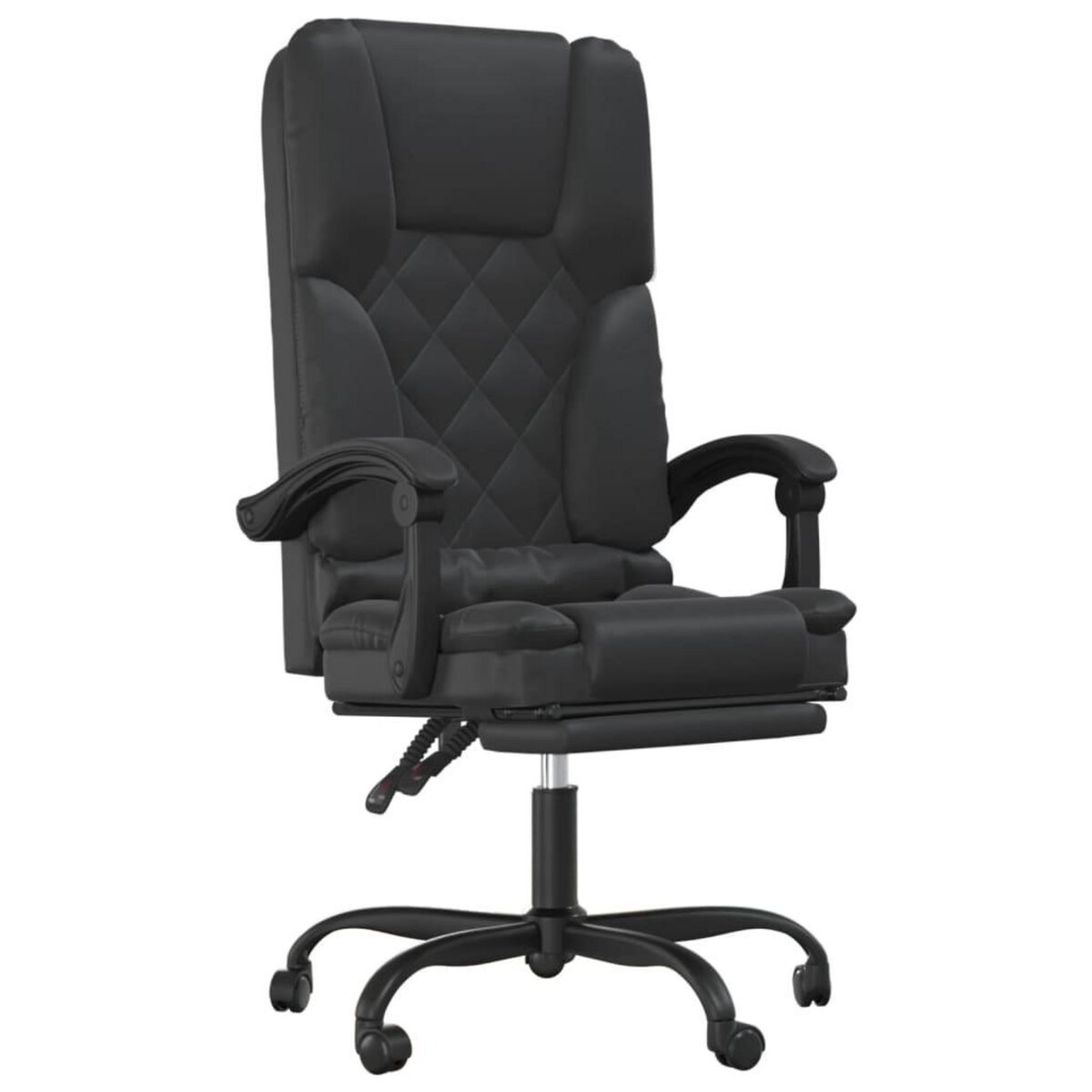 VIDAXL Fauteuil de massage inclinable de bureau Noir Similicuir