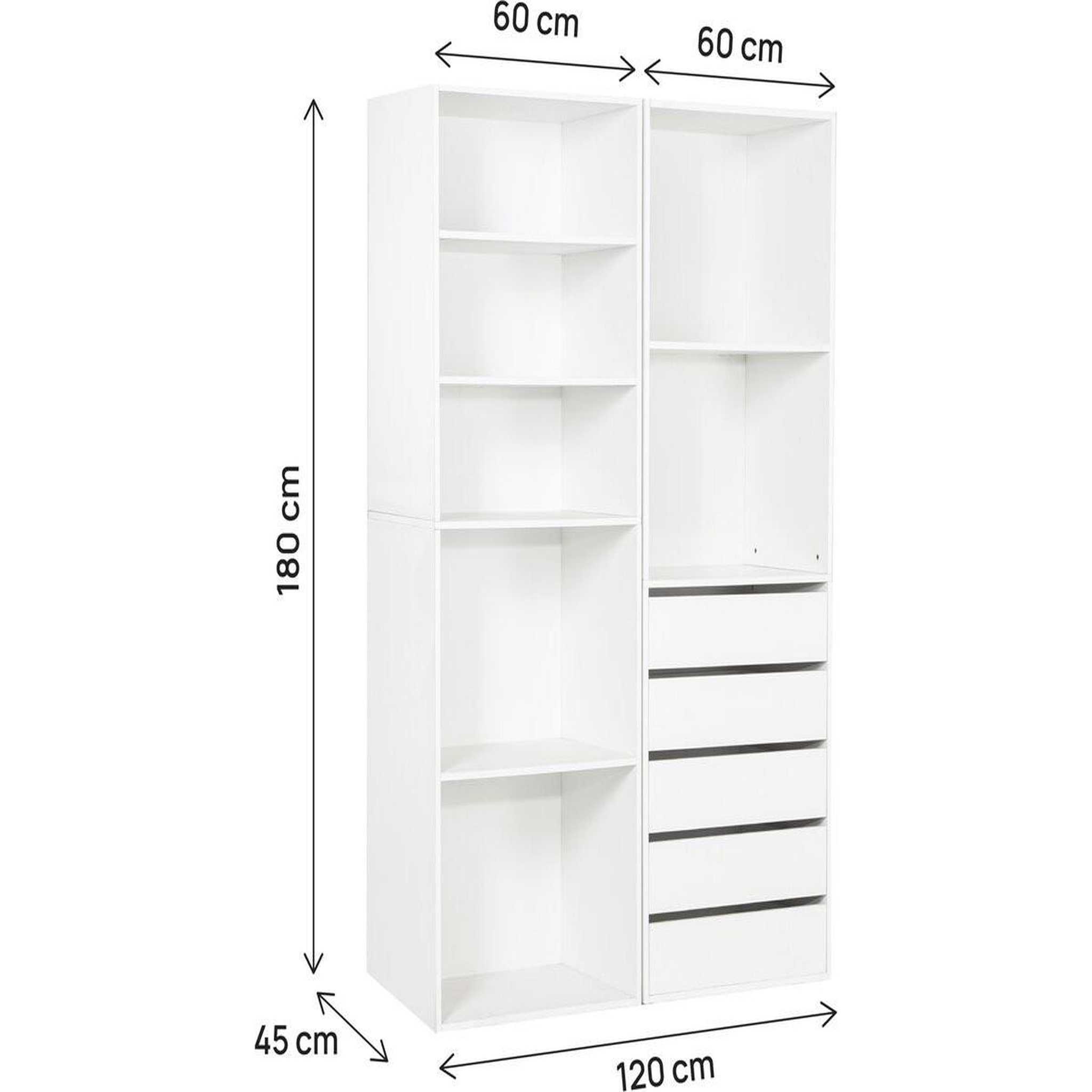 Voir la diapositive 3 : Habitat et Jardin Kit dressing   opéra   modulable - 2 éléments - blanc