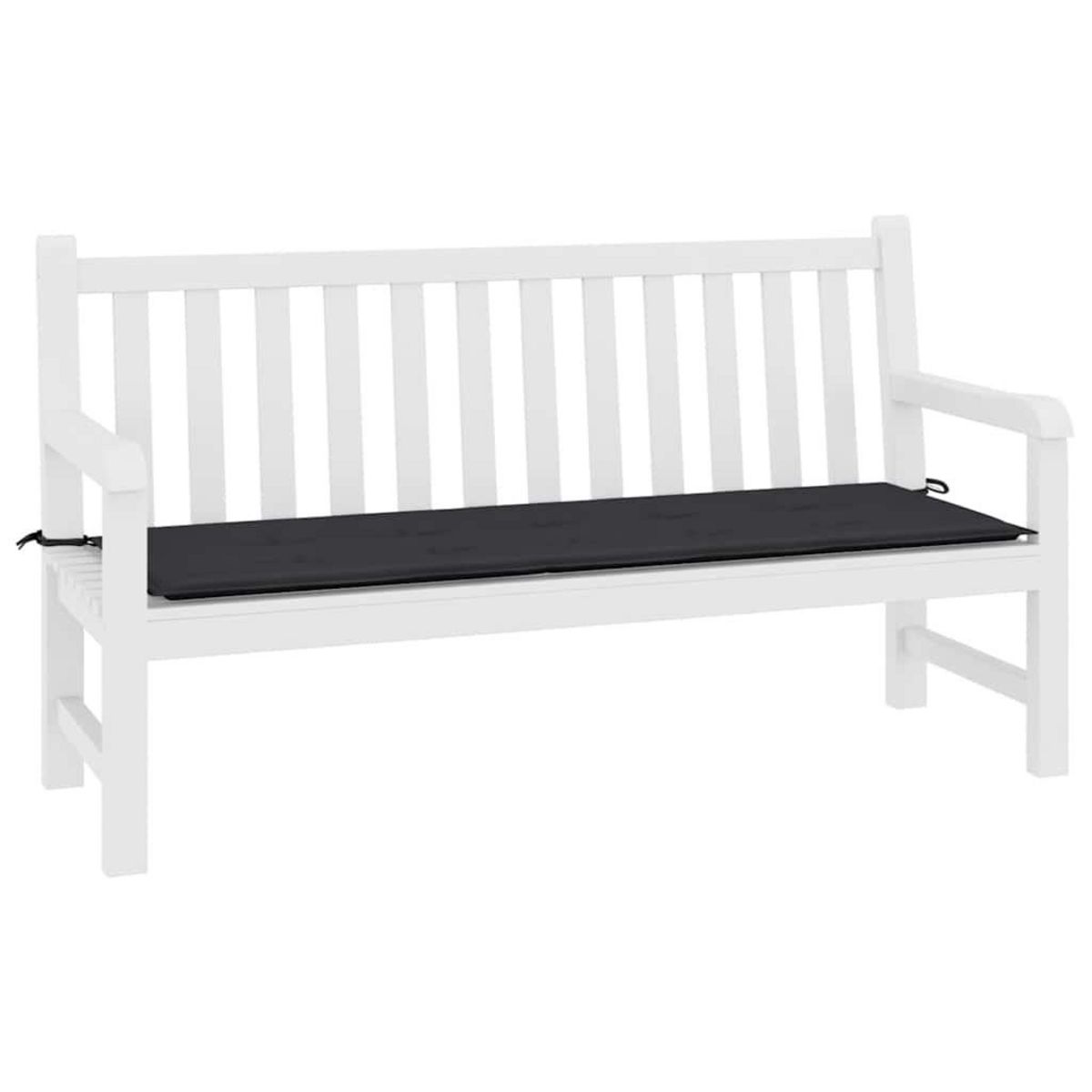 VIDAXL Coussin de banc de jardin noir 200x50x3 cm tissu oxford