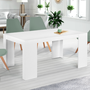 Voir la diapositive 2 : ID MARKET Table console extensible ORLANDO 6 personnes 140 cm bois blanc
