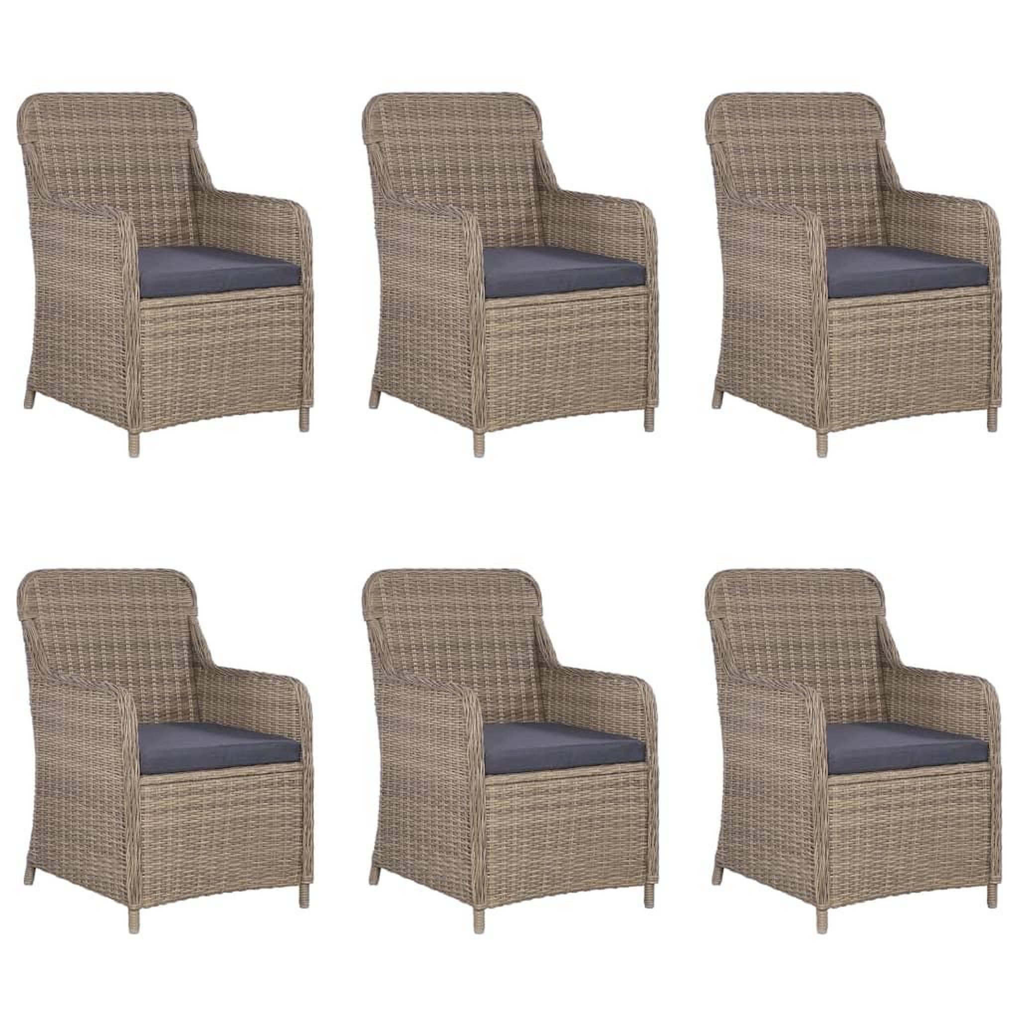 Voir la diapositive 2 : VIDAXL Ensemble a manger de jardin 7 pcs Marron