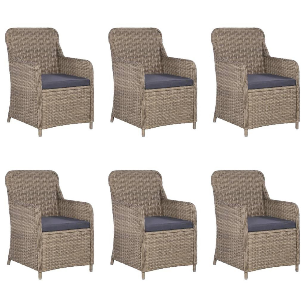 VIDAXL Ensemble a manger de jardin 7 pcs Marron