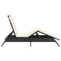 Voir la diapositive 5 : VIDAXL Chaise longue avec coussin noir resine tressee