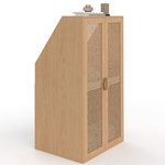 ID MARKET Armoire sous pente 2 portes EDHEN 60 x 50 x 70/110 cm bois et cannage
