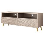 BEST MOBILIER Sorolla - meuble tv - 2 tiroirs et 2 niches - 150 cm. Coloris disponibles : Beige, Noir
