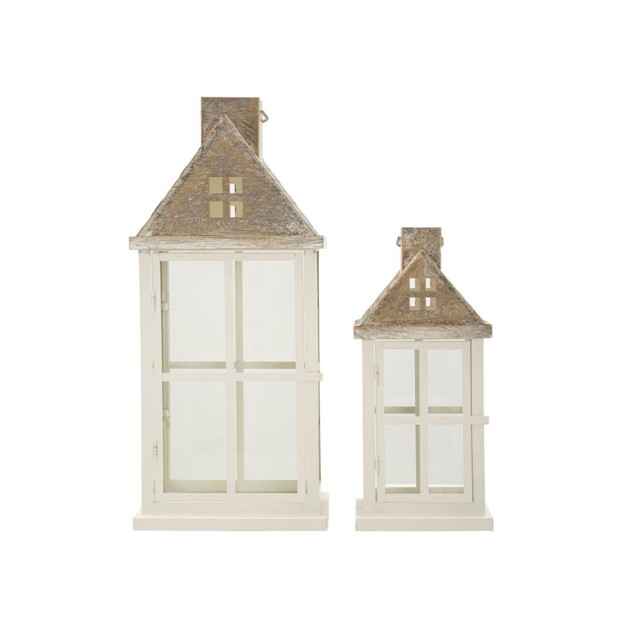 Voir la diapositive 4 : Paris Prix Lot de 2 Lanternes en Bois  Home  55cm Blanc