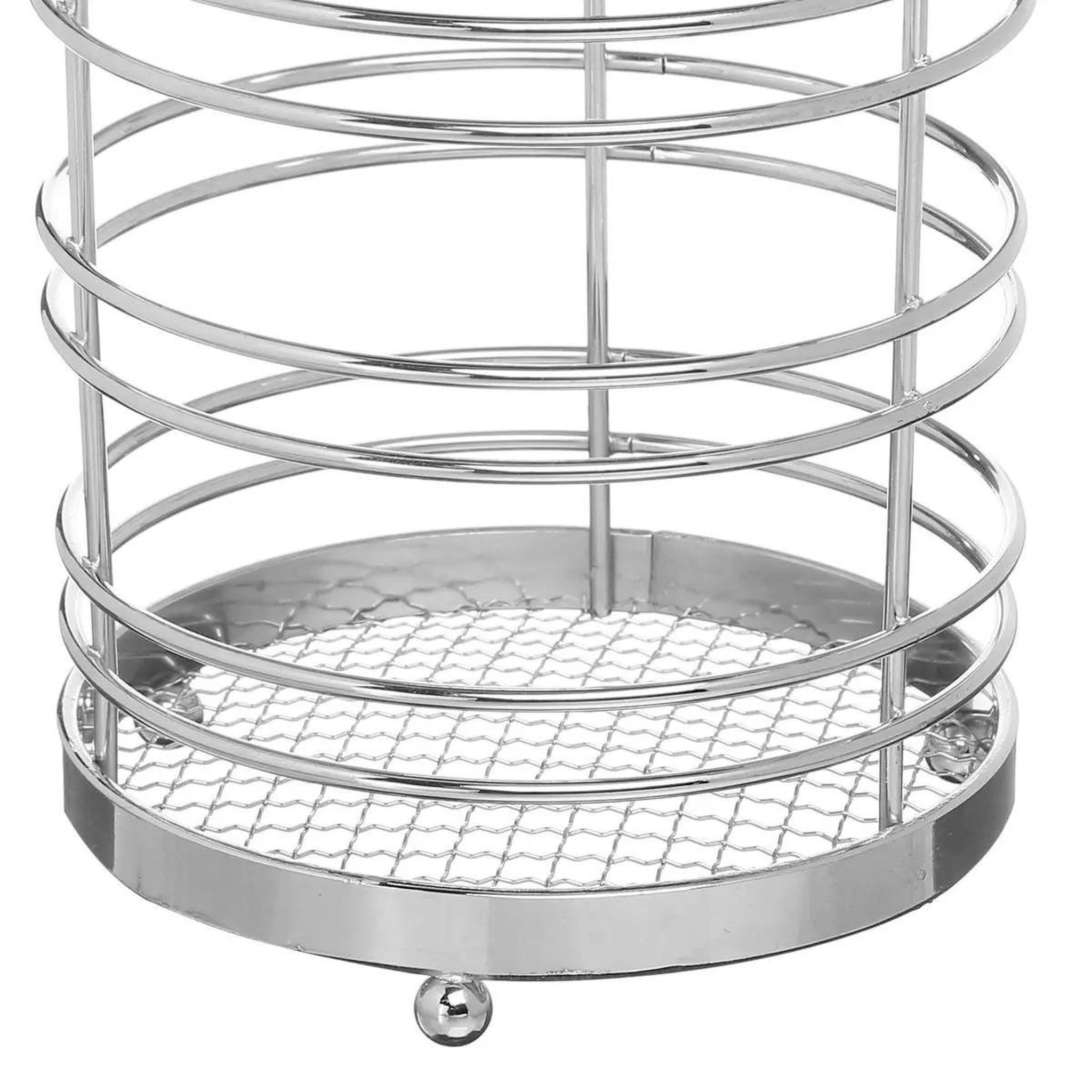 Voir la diapositive 2 : FIVE Pot range couverts métal 17cm argent