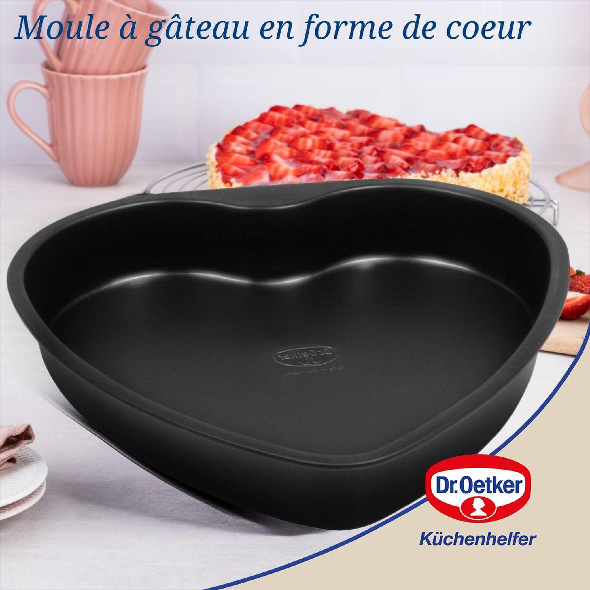 Voir la diapositive 2 : DR.OETKER Lot de 2 moules à gâteaux 24/24 cm en acier dr oetker tradition