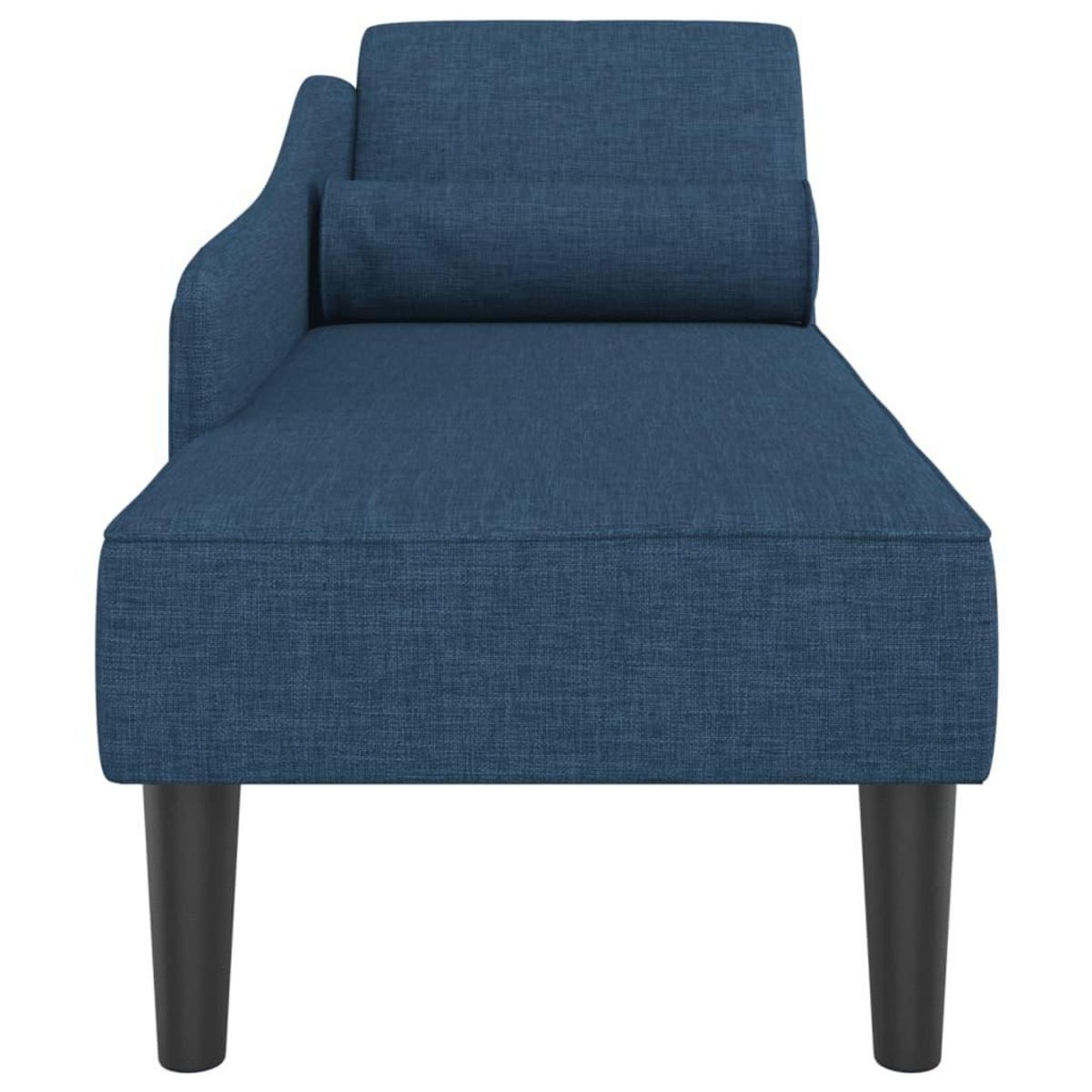 VIDAXL Chaise longue avec coussins bleu tissu