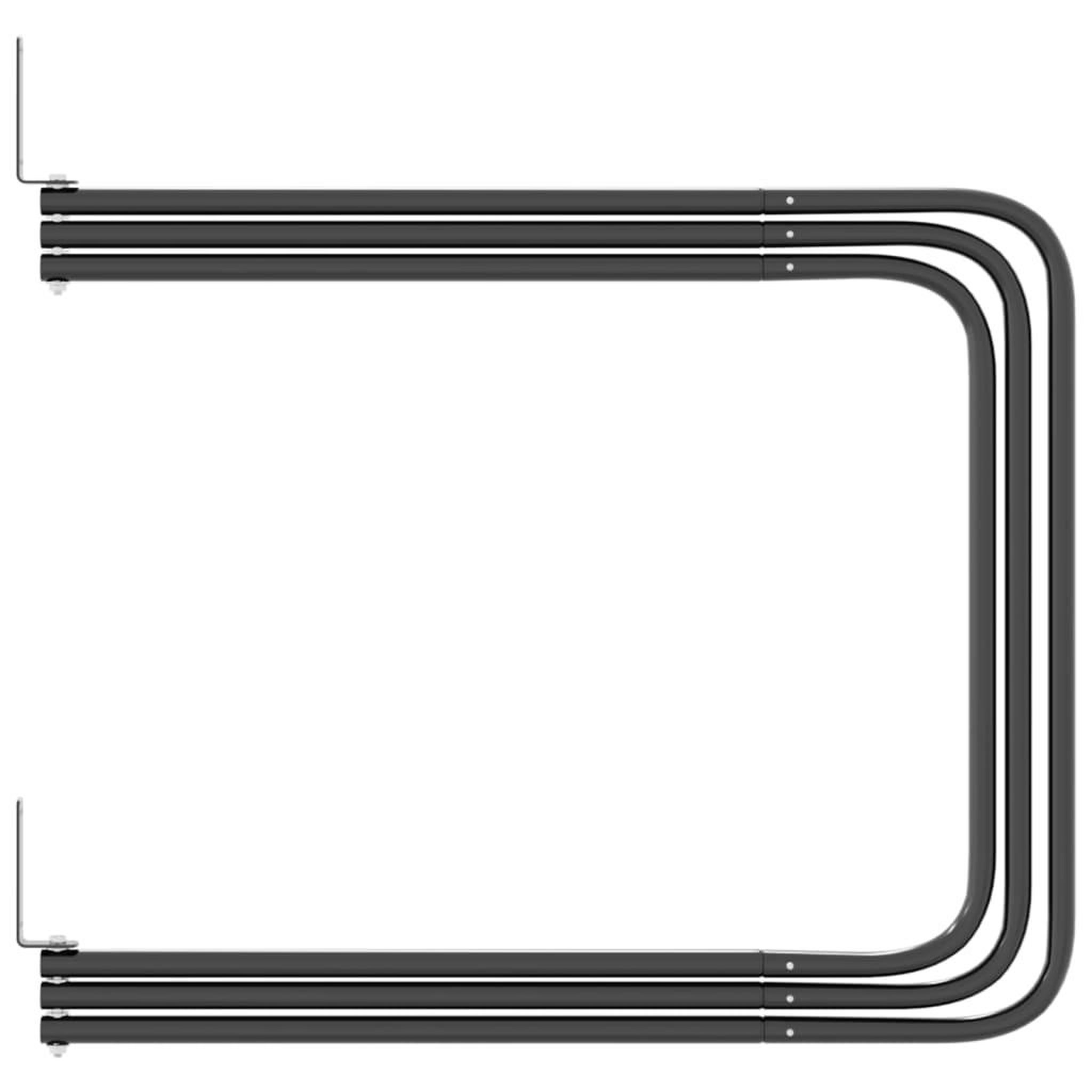 Voir la diapositive 4 : VIDAXL Support de tapis de selle 3 bras noir fer