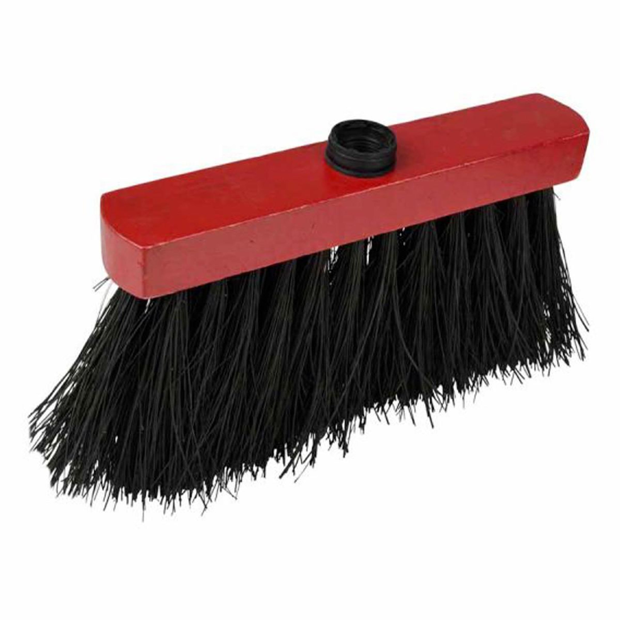 HOMEA Tête de balai en bois  3 rangs  26cm rouge & noir