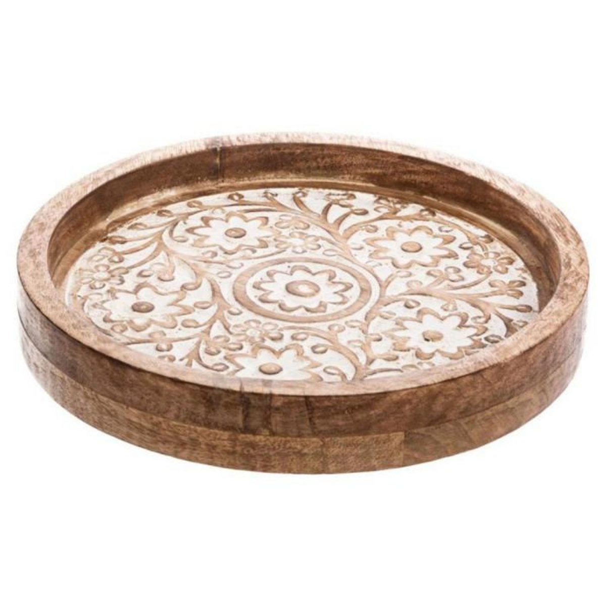 ATMOSPHERA Lot de 2 Plateaux en Bois  Ritual  35cm Naturel