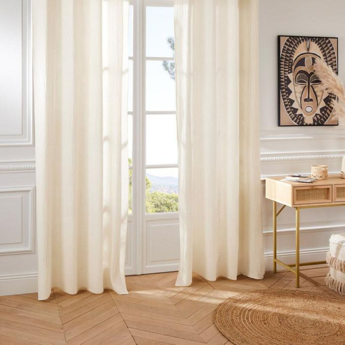 ATMOSPHERA Rideau à Oeillets  Santana  130x260cm Ivoire