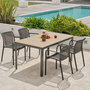 Voir la diapositive 2 : Paris Prix Ensemble Table de Jardin & 4 Fauteuils  Boston & Tiago  150cm Gris Anthracite
