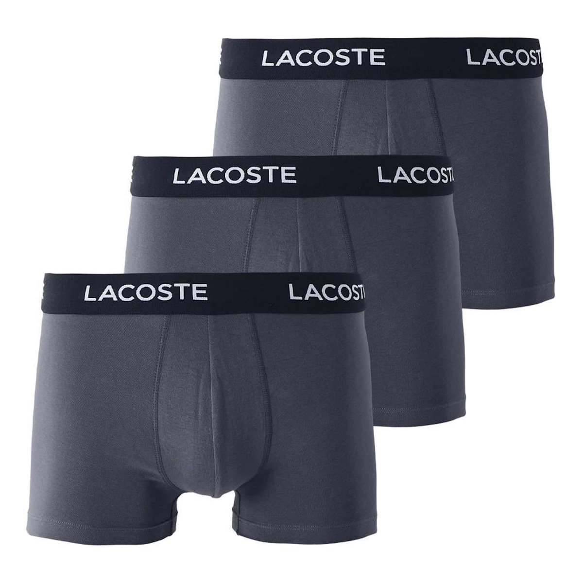 Lacoste Pack de 3 Boxers Noir/Gris Homme Lacoste Trunk