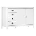 VIDAXL Buffet Hill Blanc 130x40x80 cm Bois de pin solide