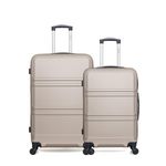 HERO HERO - Lot de 2 - Valise grand format et valise weekend UTAH. Coloris disponibles : Beige, Bleu, Gris