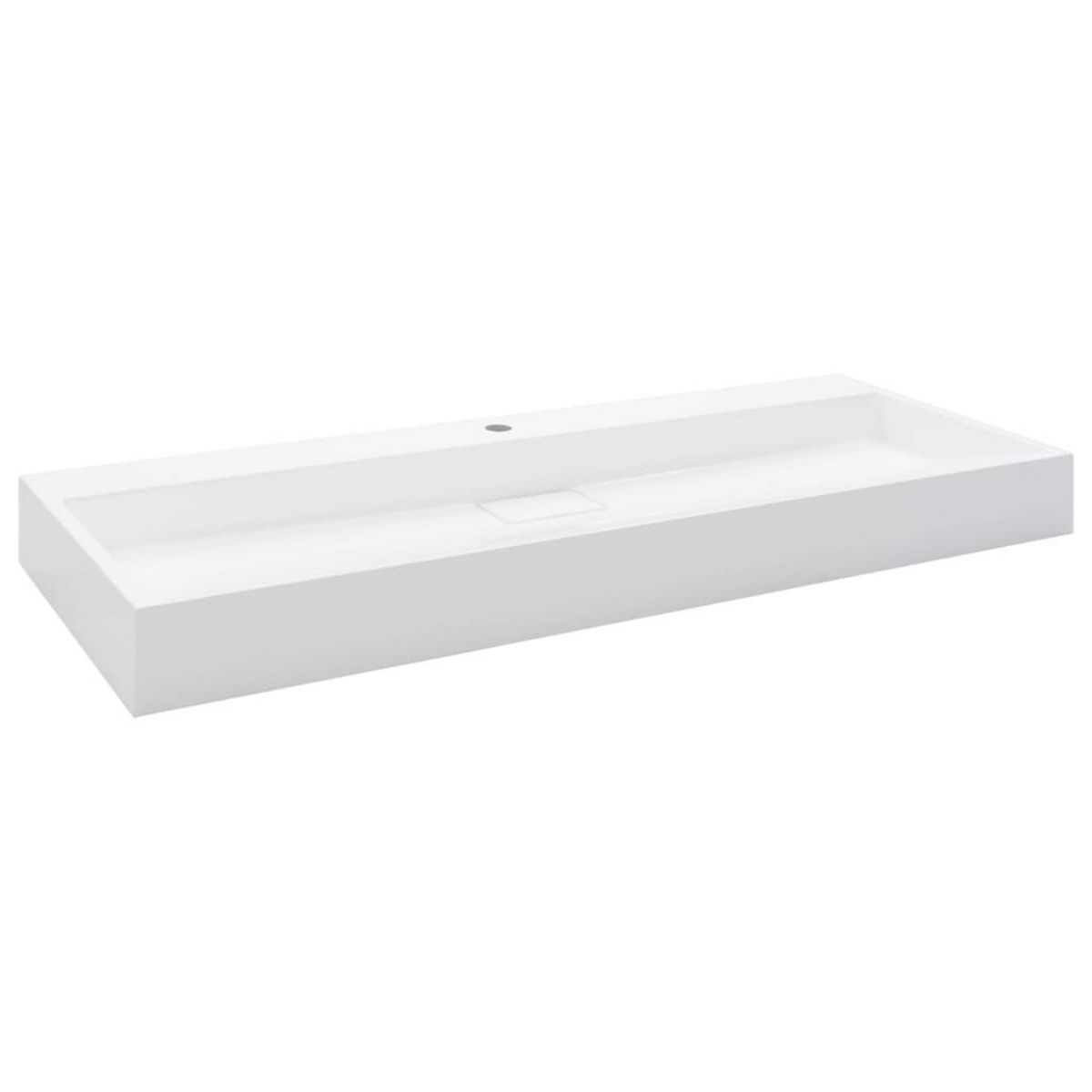 VIDAXL Lavabo 120x46x11 cm Fonte minerale/marbre Blanc