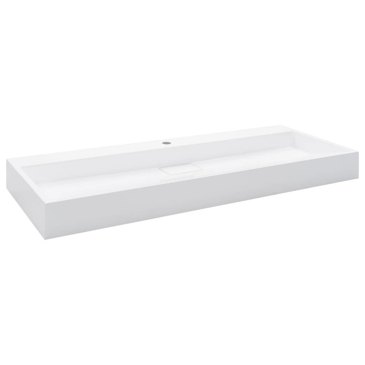 VIDAXL Lavabo 120x46x11 cm Fonte minerale/marbre Blanc