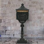 VIDAXL Boîte aux lettres sur pied Aluminium Vintage Antirouille Vert