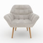 Voir la diapositive 6 : Rendez vous déco Fauteuil en tissu gris clair et pieds en bois-Simba