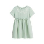 Petit Béguin Robe enfant en gaze de coton Arya. Coloris disponibles : Vert