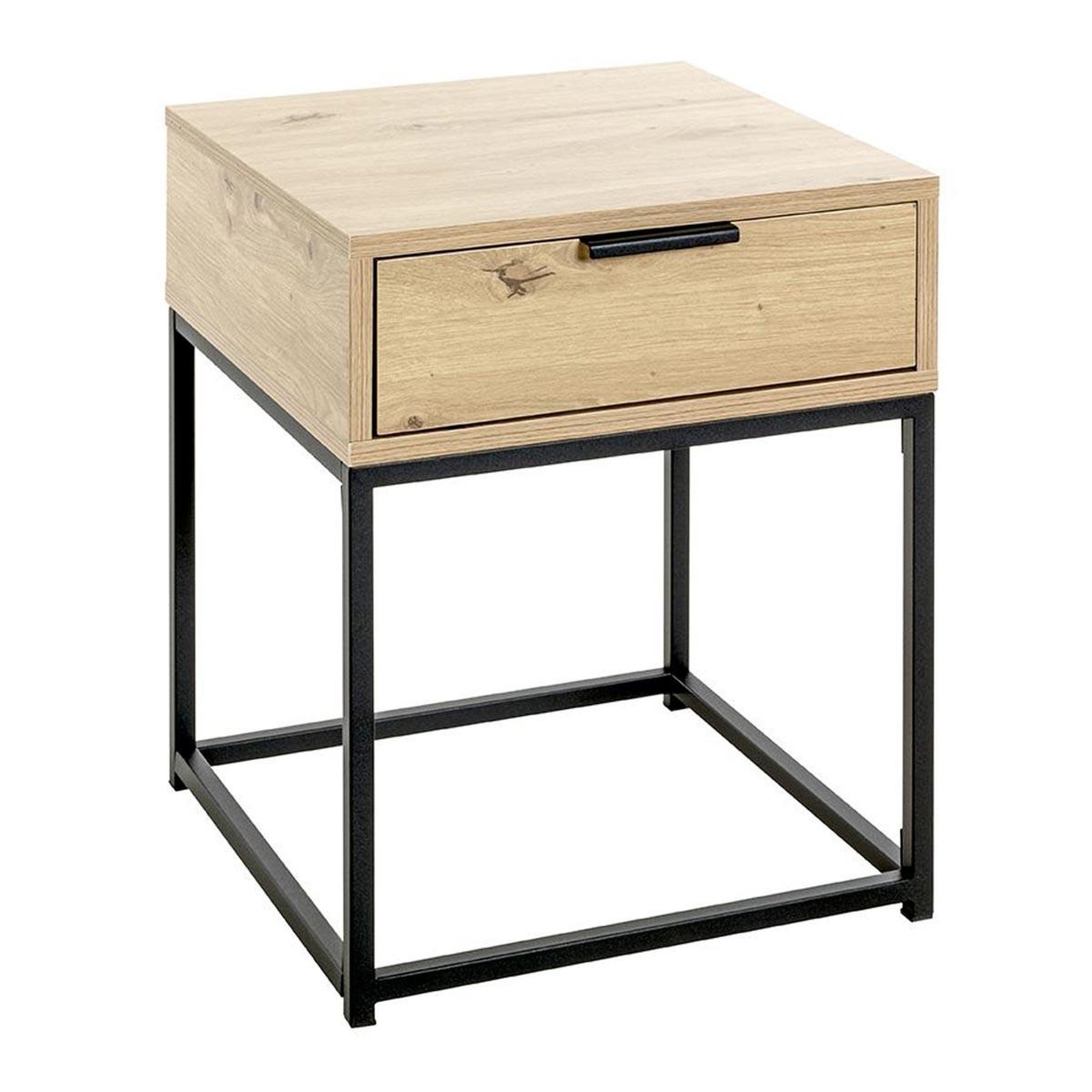 Paris Prix Table de chevet 1 tiroir  maluma  50cm naturel & noir
