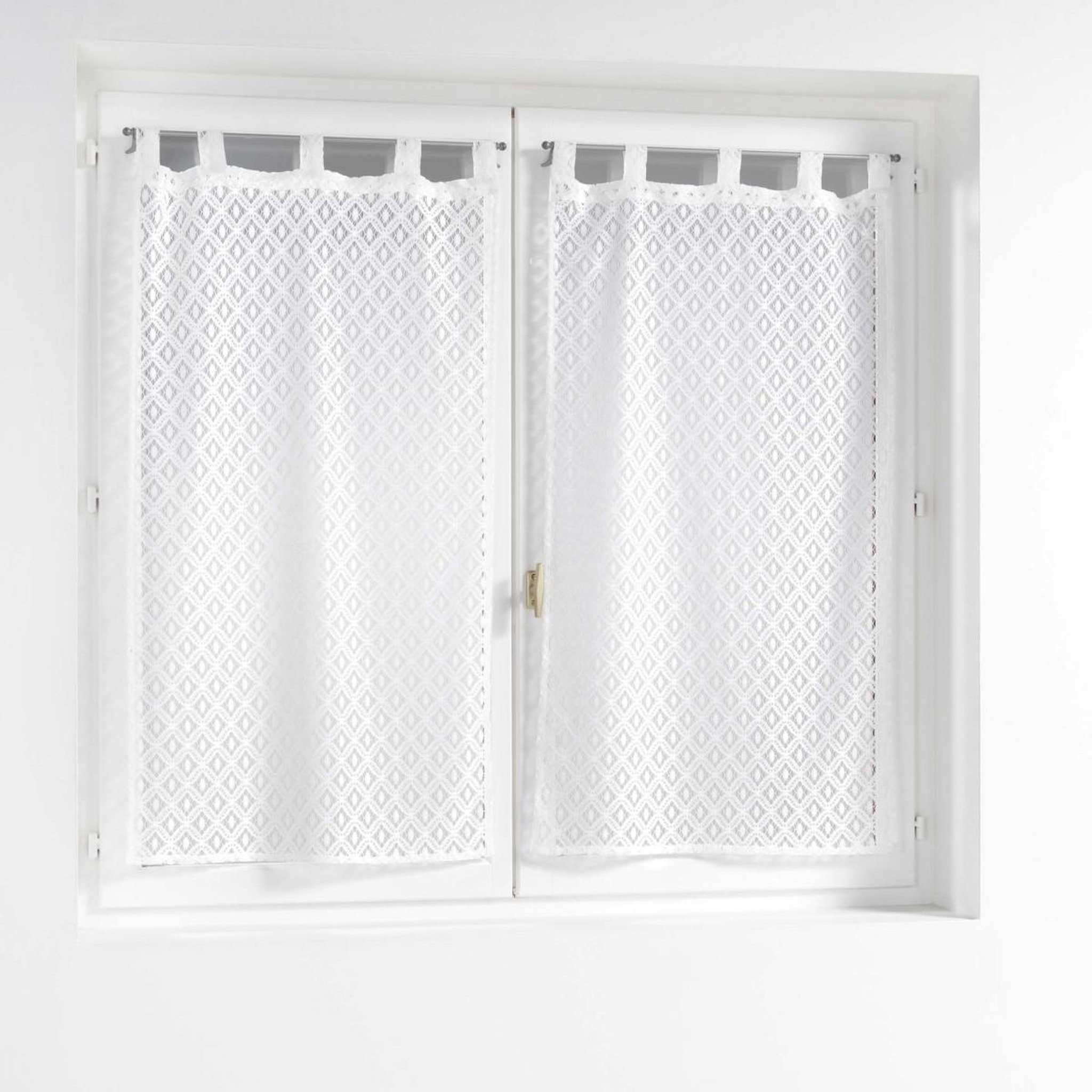 Douceur d'Intérieur Paire de voilages maille  odilia  60x90cm blanc